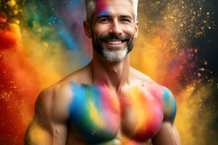 Handsome Men and the Colors of Pride,part of the LGBTQ Gay Pride Collection