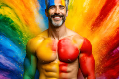 Handsome Men and the Colors of Pride,part of the LGBTQ Gay Pride Collection