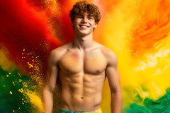 Handsome Men and the Colors of Pride,part of the LGBTQ Gay Pride Collection