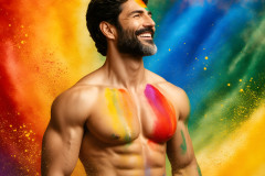 Handsome Men and the Colors of Pride,part of the LGBTQ Gay Pride Collection