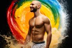 Handsome Men and the Colors of Pride,part of the LGBTQ Gay Pride Collection