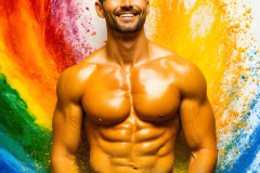 Handsome Men and the Colors of Pride,part of the LGBTQ Gay Pride Collection