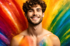 Handsome Men and the Colors of Pride,part of the LGBTQ Gay Pride Collection