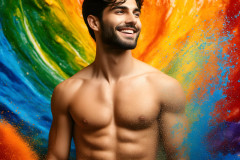 Handsome Men and the Colors of Pride,part of the LGBTQ Gay Pride Collection