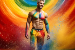 Handsome Men and the Colors of Pride,part of the LGBTQ Gay Pride Collection