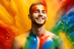 Handsome Men and the Colors of Pride,part of the LGBTQ Gay Pride Collection