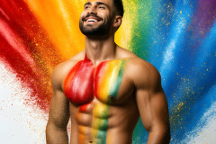 Handsome Men and the Colors of Pride,part of the LGBTQ Gay Pride Collection