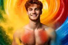 Handsome Men and the Colors of Pride,part of the LGBTQ Gay Pride Collection