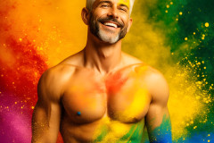 Handsome Men and the Colors of Pride,part of the LGBTQ Gay Pride Collection