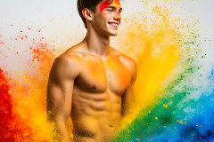 Handsome Men and the Colors of Pride,part of the LGBTQ Gay Pride Collection