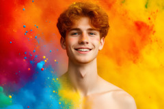 Handsome Men and the Colors of Pride,part of the LGBTQ Gay Pride Collection
