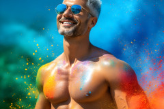 Handsome Men and the Colors of Pride,part of the LGBTQ Gay Pride Collection