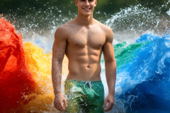 Handsome Men and the Colors of Pride,part of the LGBTQ Gay Pride Collection