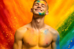 Handsome Men and the Colors of Pride,part of the LGBTQ Gay Pride Collection