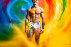 Handsome Men and the Colors of Pride,part of the LGBTQ Gay Pride Collection