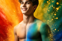 Handsome Men and the Colors of Pride,part of the LGBTQ Gay Pride Collection