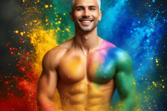 Handsome Men and the Colors of Pride,part of the LGBTQ Gay Pride Collection