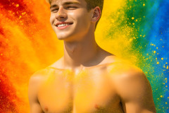 Handsome Men and the Colors of Pride,part of the LGBTQ Gay Pride Collection