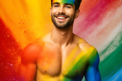 Handsome Men and the Colors of Pride,part of the LGBTQ Gay Pride Collection