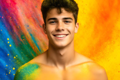 Handsome Men and the Colors of Pride,part of the LGBTQ Gay Pride Collection