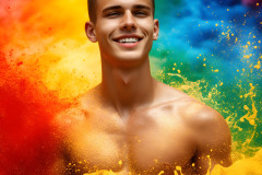 Handsome Men and the Colors of Pride,part of the LGBTQ Gay Pride Collection