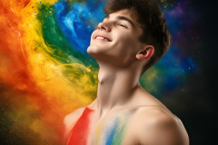 Handsome Men and the Colors of Pride,part of the LGBTQ Gay Pride Collection
