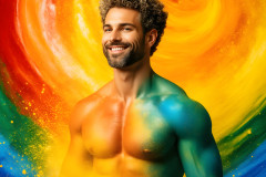 Handsome Men and the Colors of Pride,part of the LGBTQ Gay Pride Collection