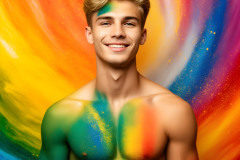 Handsome Men and the Colors of Pride,part of the LGBTQ Gay Pride Collection