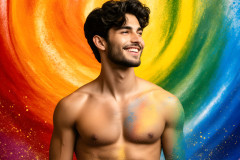Handsome Men and the Colors of Pride,part of the LGBTQ Gay Pride Collection