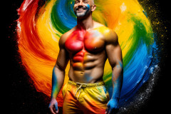 Handsome Men and the Colors of Pride,part of the LGBTQ Gay Pride Collection
