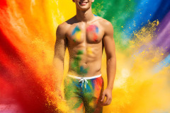 Handsome Men and the Colors of Pride,part of the LGBTQ Gay Pride Collection