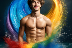 Handsome Men and the Colors of Pride,part of the LGBTQ Gay Pride Collection