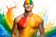 Handsome Men and the Colors of Pride,part of the LGBTQ Gay Pride Collection