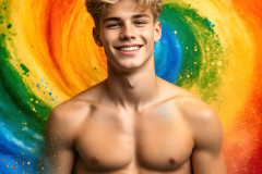 Handsome Men and the Colors of Pride,part of the LGBTQ Gay Pride Collection