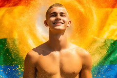 Handsome Men and the Colors of Pride,part of the LGBTQ Gay Pride Collection