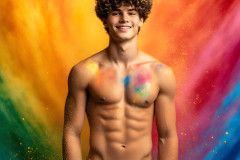 Handsome Men and the Colors of Pride,part of the LGBTQ Gay Pride Collection