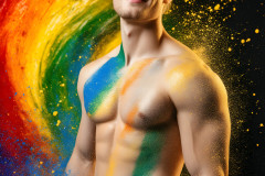 Handsome Men and the Colors of Pride,part of the LGBTQ Gay Pride Collection