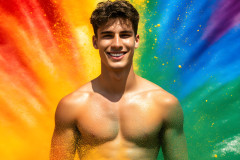 Handsome Men and the Colors of Pride,part of the LGBTQ Gay Pride Collection