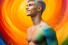 Handsome Men and the Colors of Pride,part of the LGBTQ Gay Pride Collection