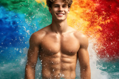 Handsome Men and the Colors of Pride,part of the LGBTQ Gay Pride Collection