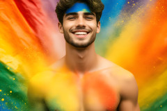 Handsome Men and the Colors of Pride,part of the LGBTQ Gay Pride Collection