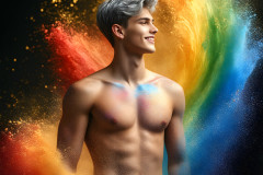 Handsome Men and the Colors of Pride,part of the LGBTQ Gay Pride Collection