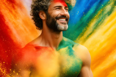 Handsome Men and the Colors of Pride,part of the LGBTQ Gay Pride Collection