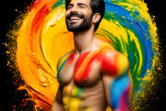 Handsome Men and the Colors of Pride,part of the LGBTQ Gay Pride Collection