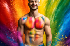 Handsome Men and the Colors of Pride,part of the LGBTQ Gay Pride Collection