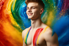 Handsome Men and the Colors of Pride,part of the LGBTQ Gay Pride Collection