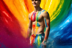 Handsome Men and the Colors of Pride,part of the LGBTQ Gay Pride Collection