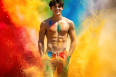 Handsome Men and the Colors of Pride,part of the LGBTQ Gay Pride Collection