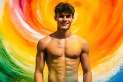 Handsome Men and the Colors of Pride,part of the LGBTQ Gay Pride Collection