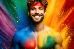Handsome Men and the Colors of Pride,part of the LGBTQ Gay Pride Collection